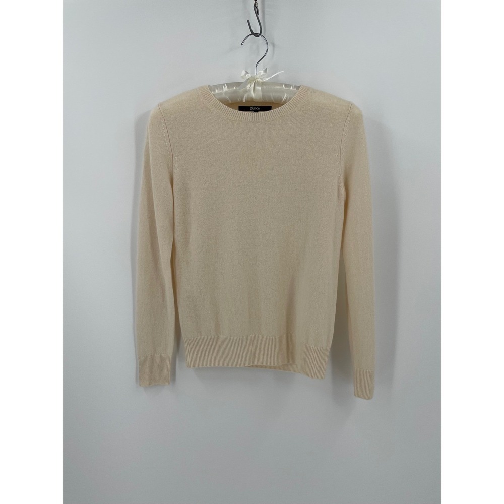 Quince‎ Mongolian Cashmere Crewneck Sweater Ivory Cream Knit XS